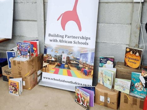 A donation of books to School Aid